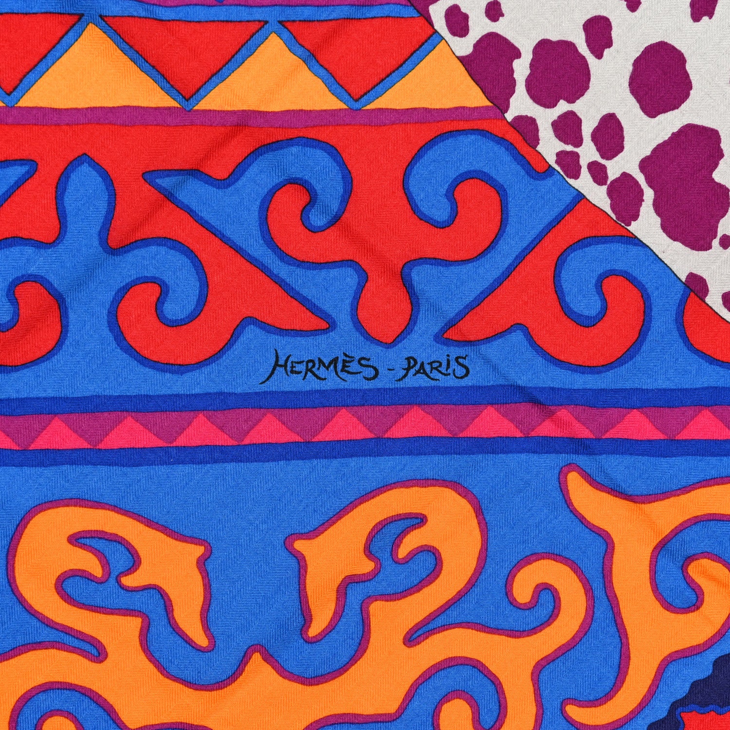 Hermes Cashmere Silk Appaloosa Des Steppes Shawl 140 2 of 5