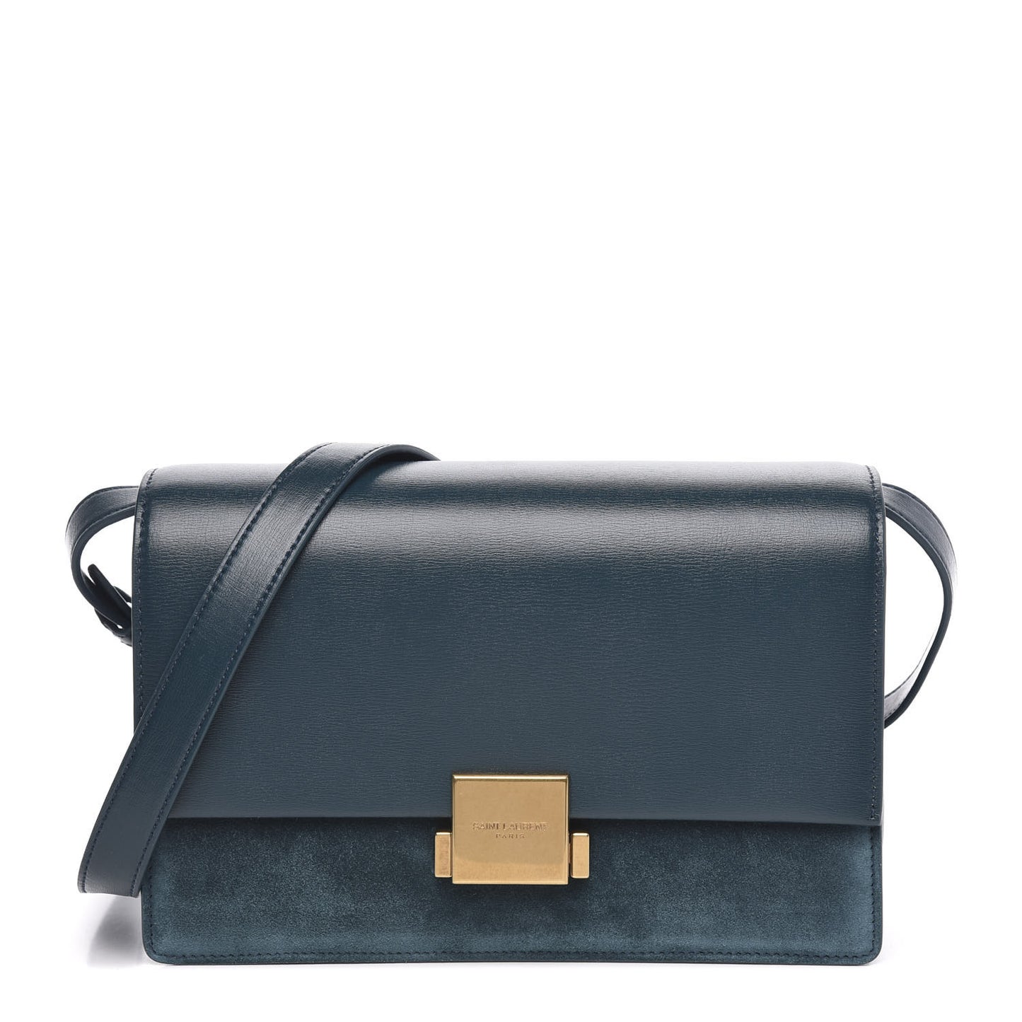 Smooth Calfskin Suede Medium Bellechasse Dark Turquoise
