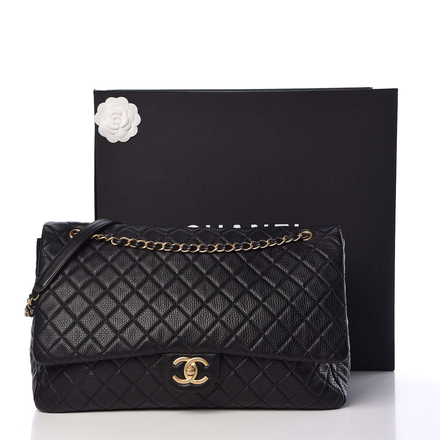 Chanel Calfskin Quilted XXL Travel Flap Bag Black 11 of 11