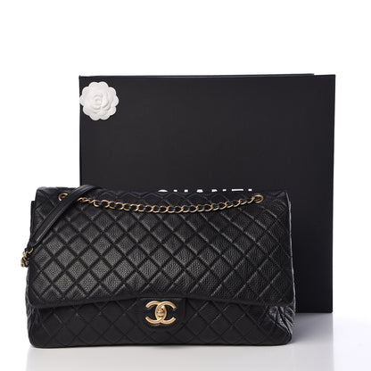 Chanel Calfskin Quilted XXL Travel Flap Bag Black 11 of 11