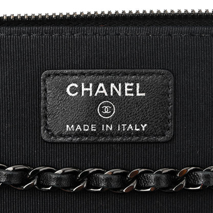 Chanel Velvet Quilted Small Vanity Case With Chain Black 6 of 11