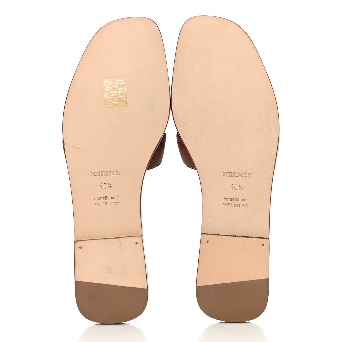 Box Calfskin Oran Sandals 40.5 Gold