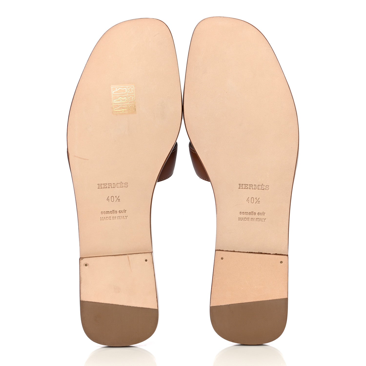 Hermes Box Calfskin Oran Sandals 40.5 Gold 8 of 15