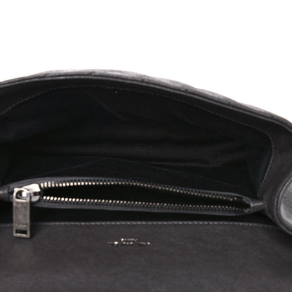 Saint Laurent Sheepskin Matelasse Chevron Monogram Medium College Bag Asphalt 7 of 14