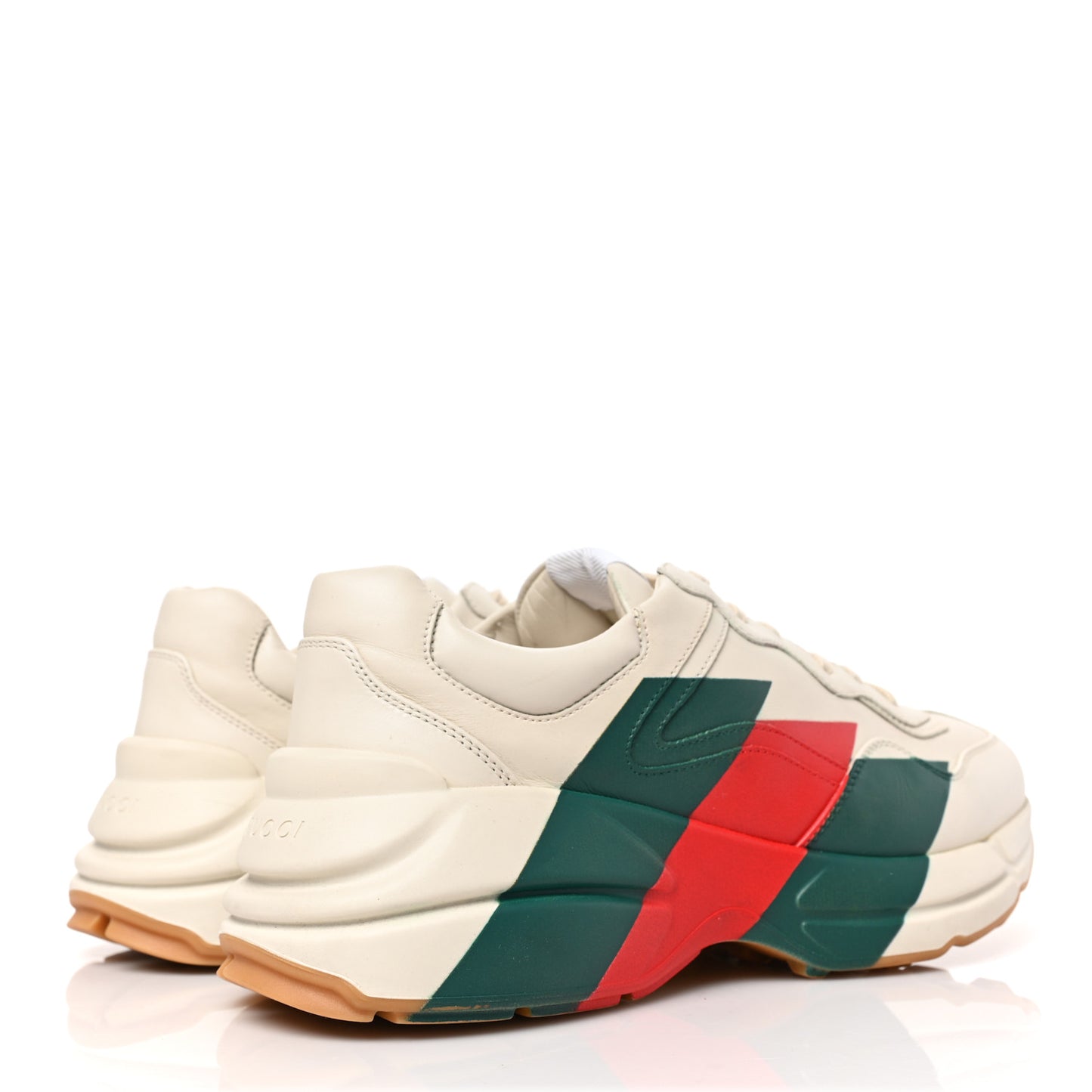 Calfskin Web Printed Mens Rhyton Sneakers 8 Mystic White