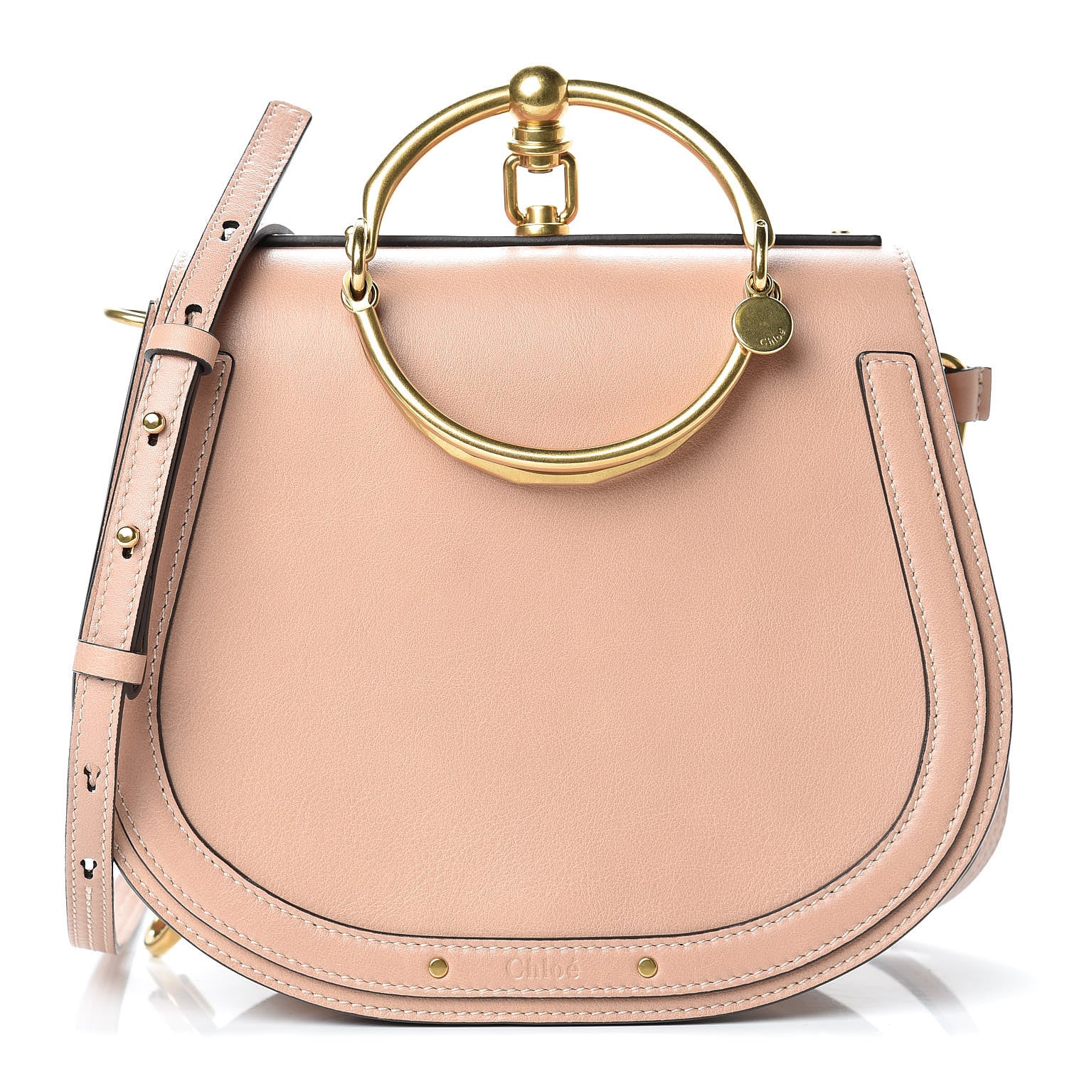 Chloe Calfskin Suede Medium Nile Bracelet Bag Biscotti Beige 1 of 12