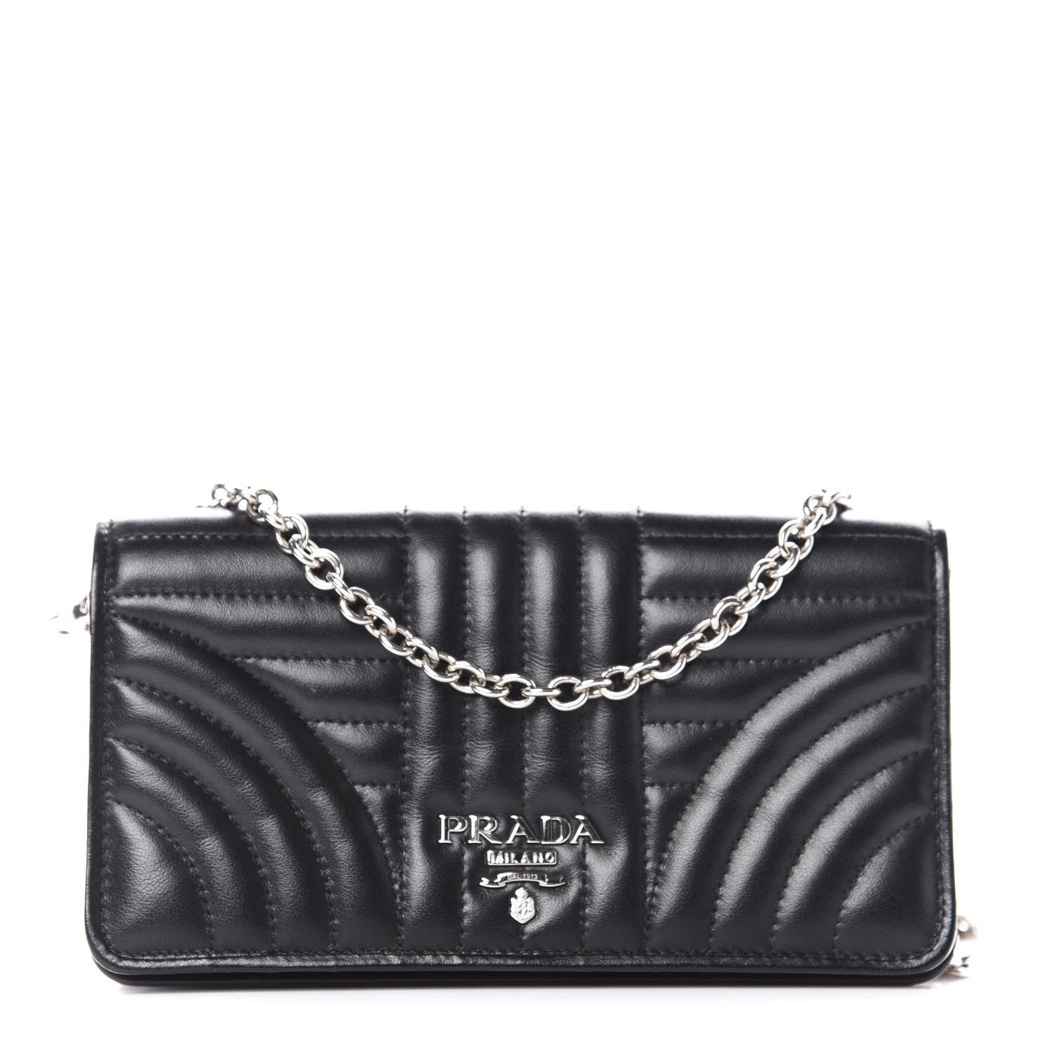 Prada Nappa Impunture Diagramme Chain Wallet Black 1 of 10