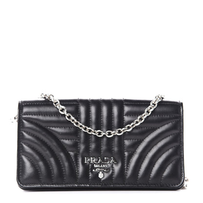 Prada Nappa Impunture Diagramme Chain Wallet Black 1 of 10