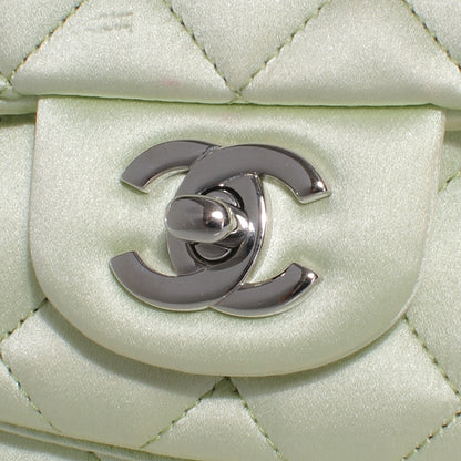 Chanel Satin Quilted Medium Flap Mint Green 5 of 9