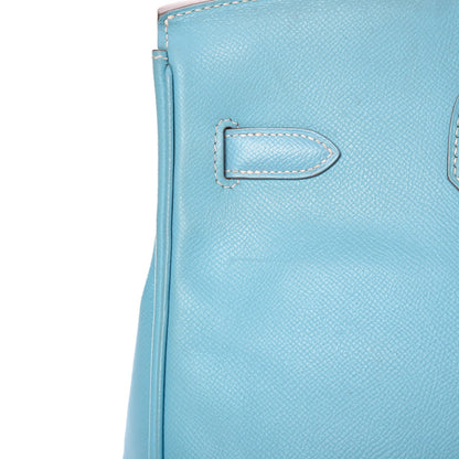 Hermes Epsom Candy Birkin 35 Celeste Mykonos 21 of 38