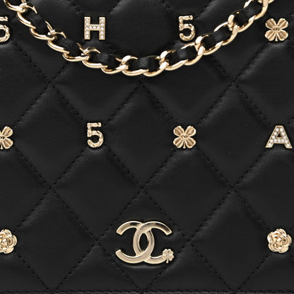 Chanel Lambskin Quilted All About Chanel Wallet On Chain WOC Black 9 of 13