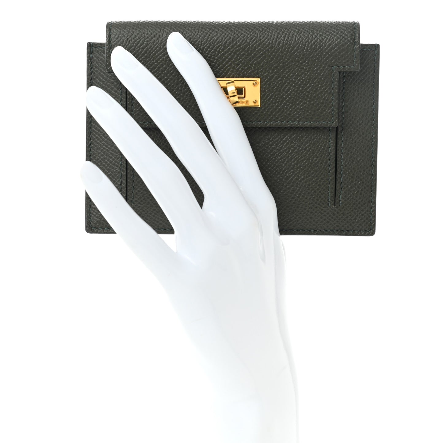 Epsom Kelly Pocket Compact Wallet Vert De Gris