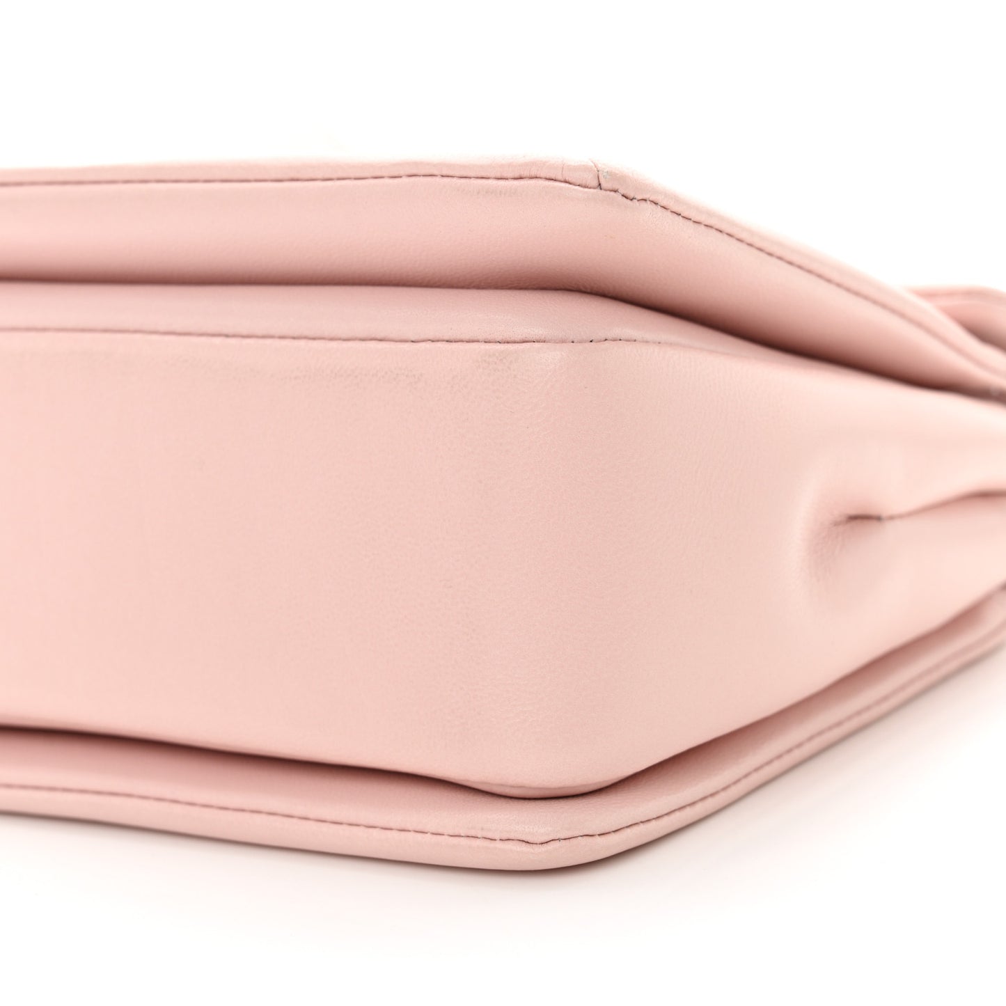 Nappa Lacquer Monochrome One Stud Chain Clutch Rose Quartz