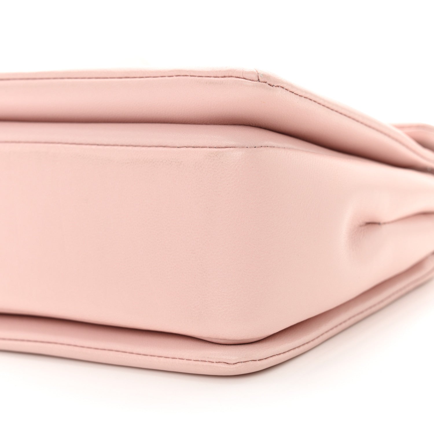 Valentino Garavani Nappa Lacquer Monochrome One Stud Chain Clutch Rose Quartz 10 of 11