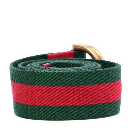 Gucci Web Feline D Ring Belt 85 34 Red Green 2 of 5
