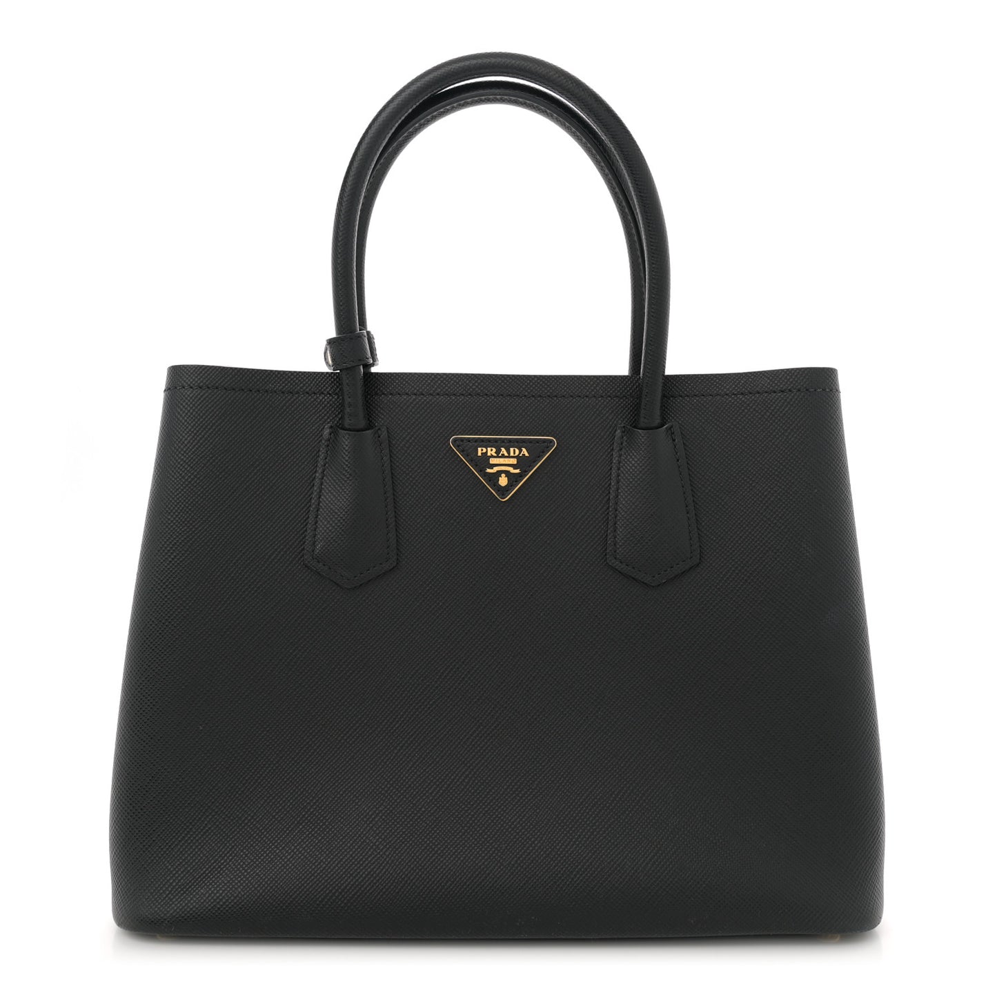 Saffiano Cuir Medium Double Bag Black Mughetto