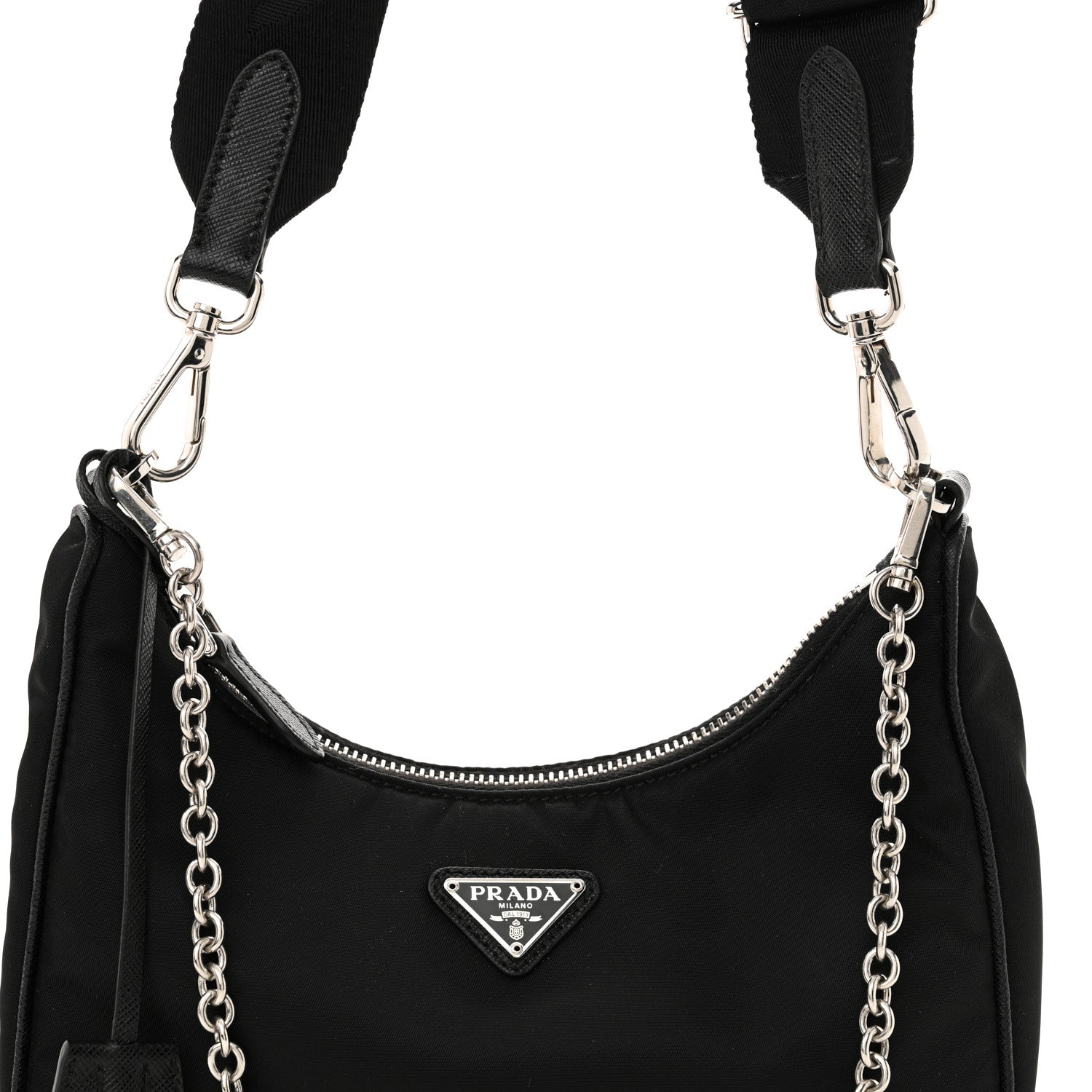 Prada Nylon Re-Edition 2005 Shoulder Bag Black 8 of 10