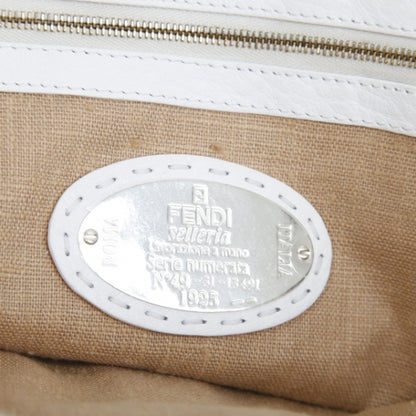 Fendi Calfskin Romano Selleria Borghese Tote White 11 of 13