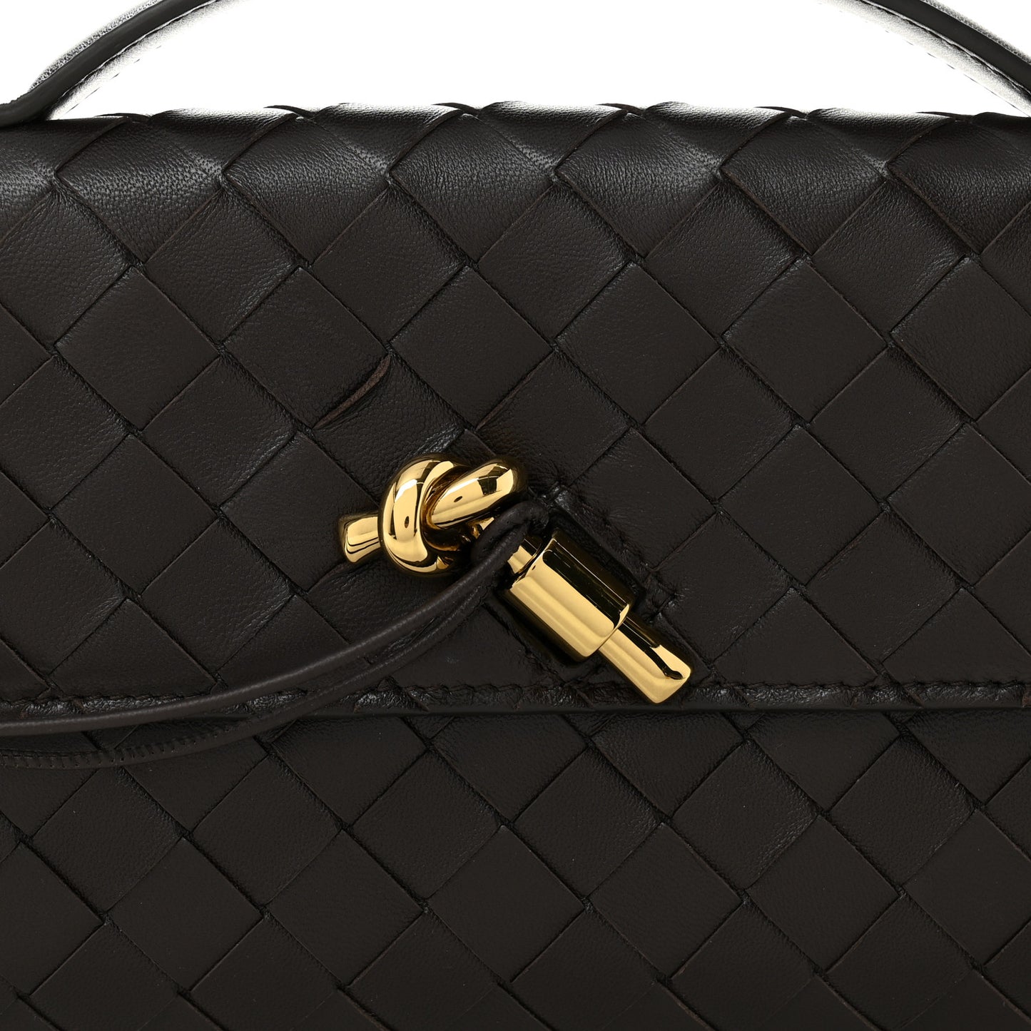 Nappa Intrecciato Long Andiamo Top Handle Clutch Fondant