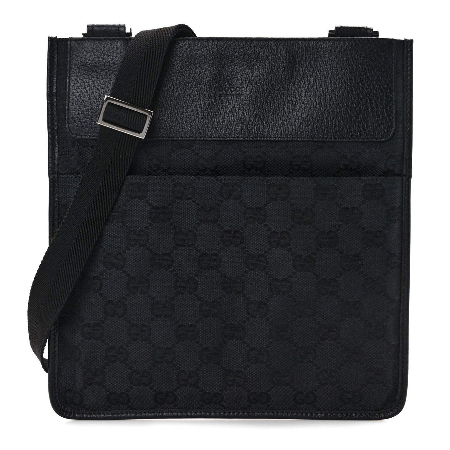 GG Monogram Messenger Crossbody Bag Black