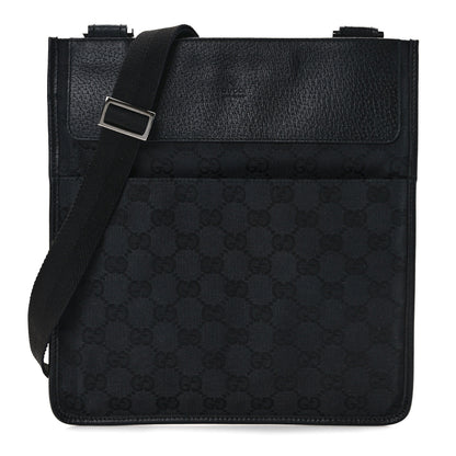 Gucci GG Monogram Messenger Crossbody Bag Black 1 of 10