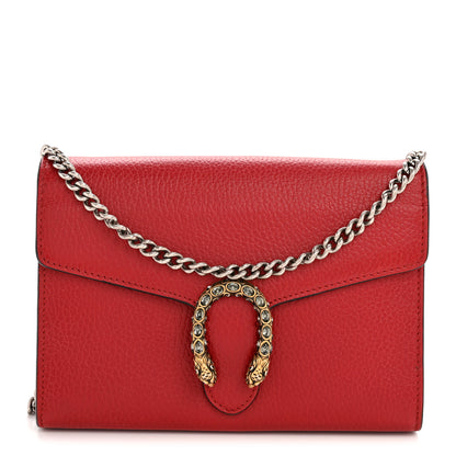 Gucci Calfskin Mini Dionysus Chain Wallet Hibiscus Red 1 of 12