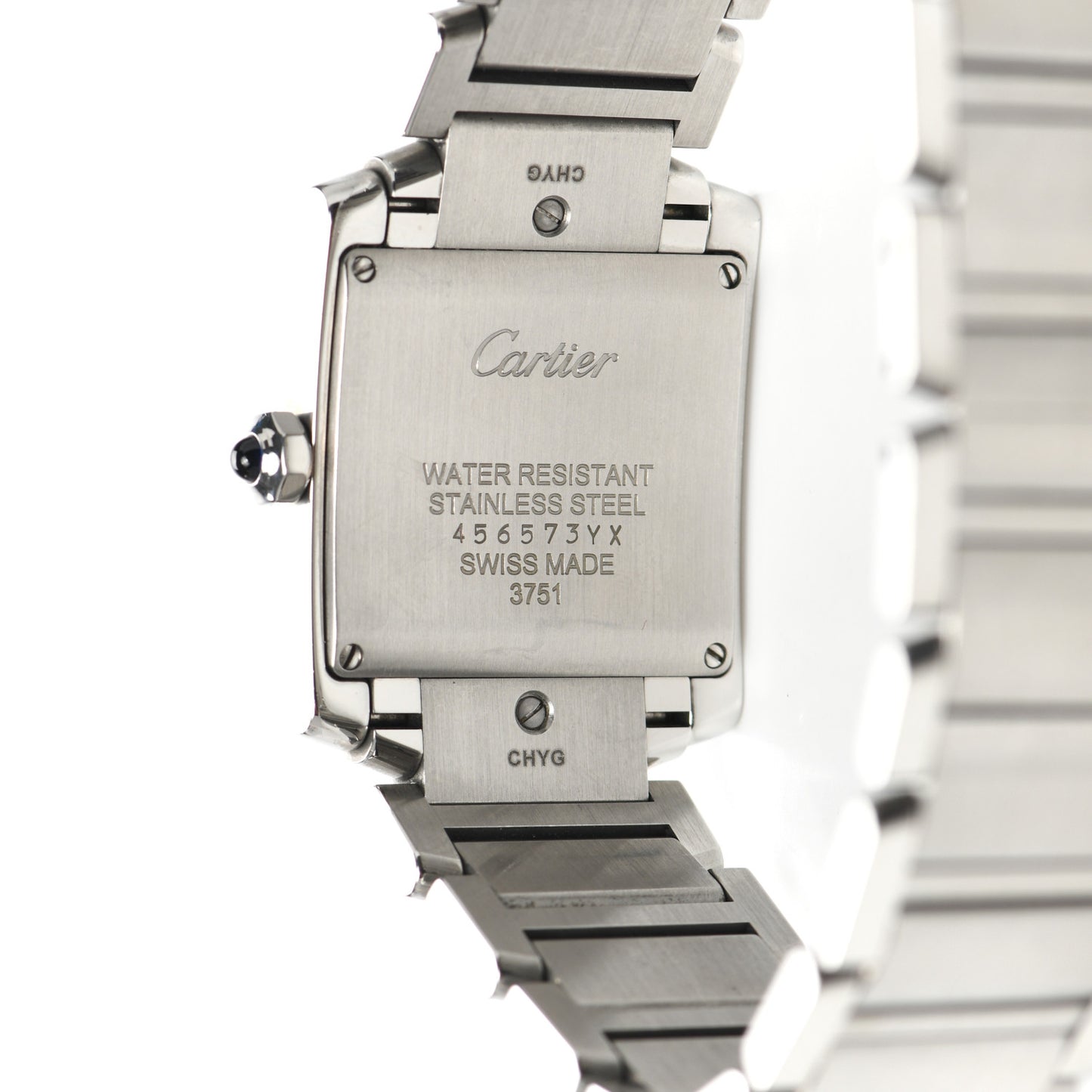Stainless Steel Diamond Bezel 25mm Tank Francaise Quartz Watch