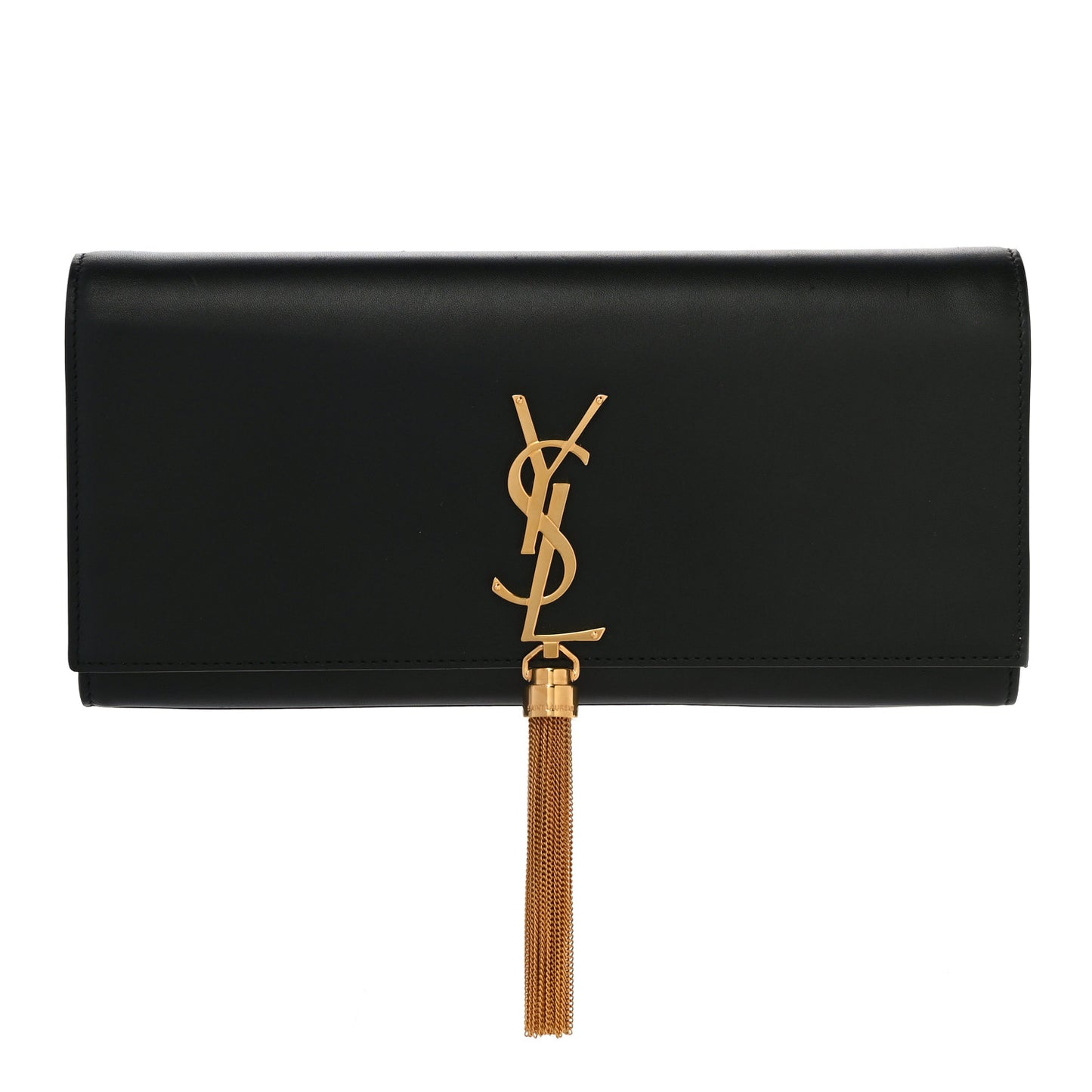 Calfskin Classic Monogram Tassel Clutch Black