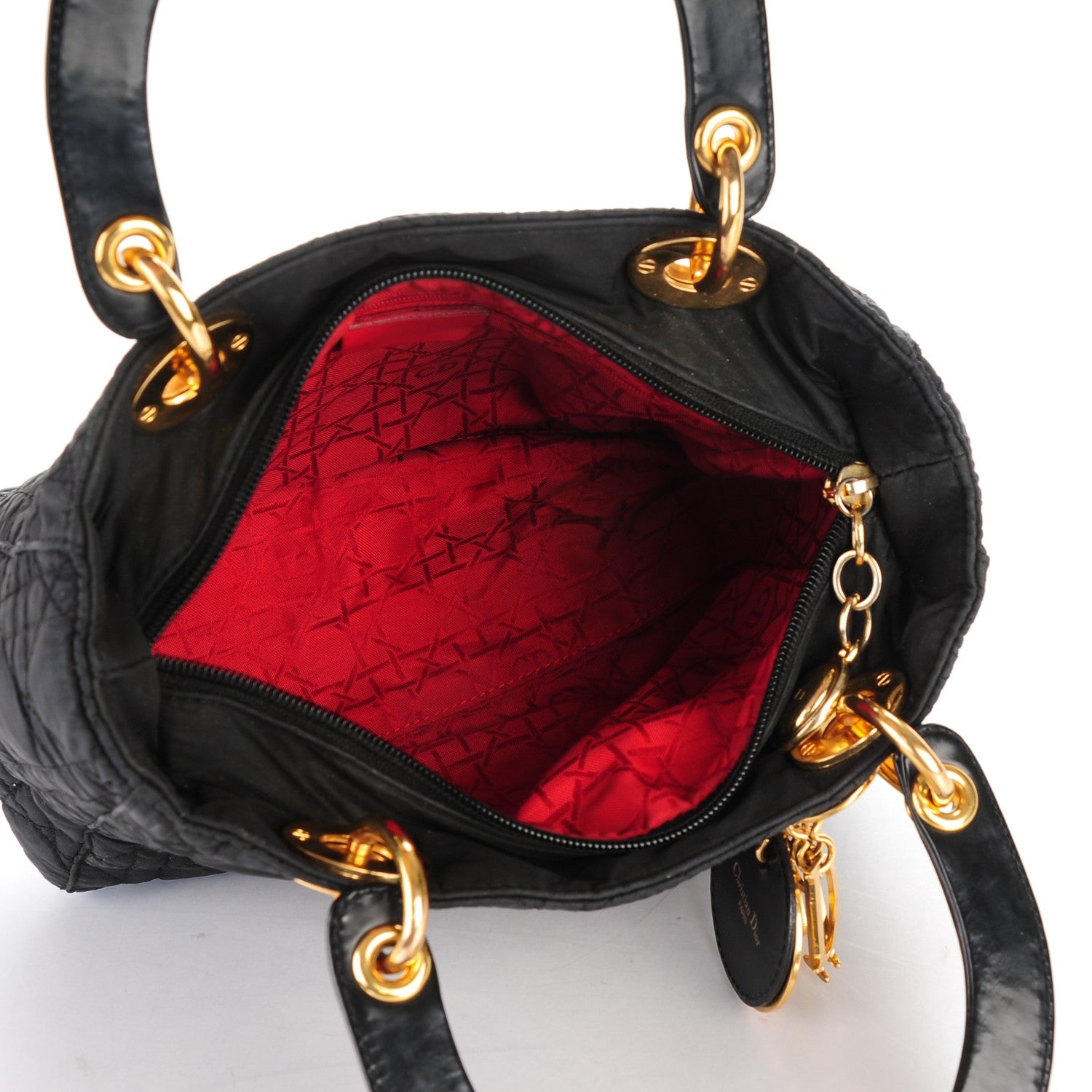 Christian Dior Nylon Cannage Medium Lady Dior Black 5 of 9