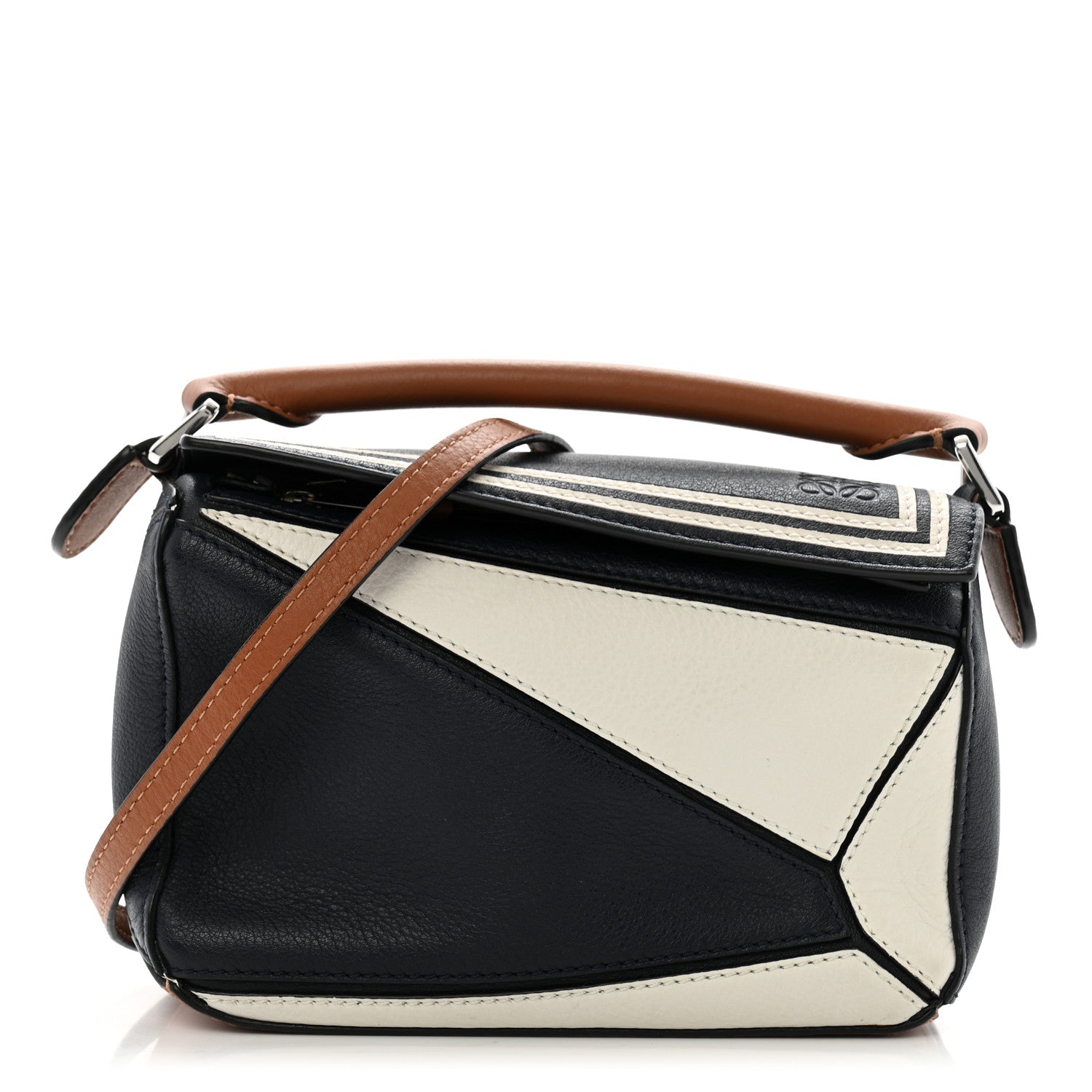 Loewe Calfskin Mini Puzzle Bag Deep Blue Soft White 1 of 11