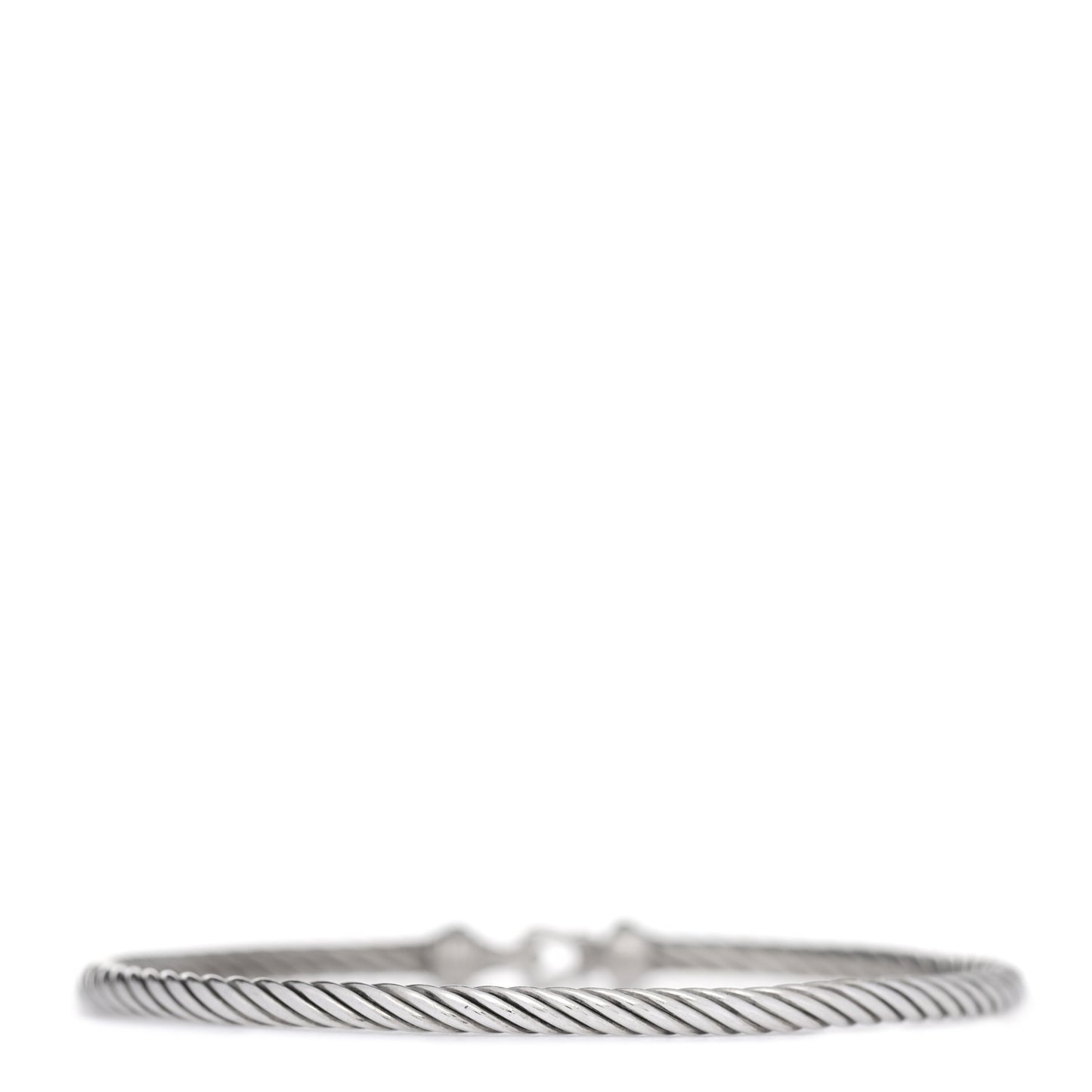 Sterling Silver Diamond 3mm Cable Buckle Bracelet