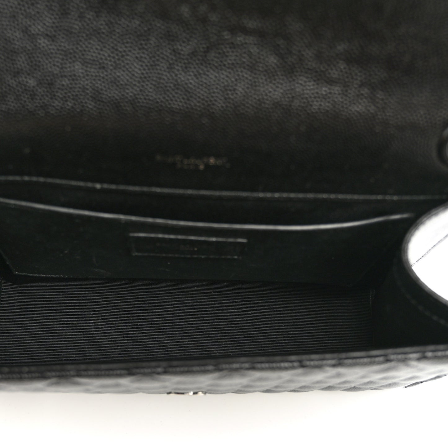 Grain De Poudre Textured Mixed Matelasse Triquilt Medium Monogram Monochrome Satchel Black