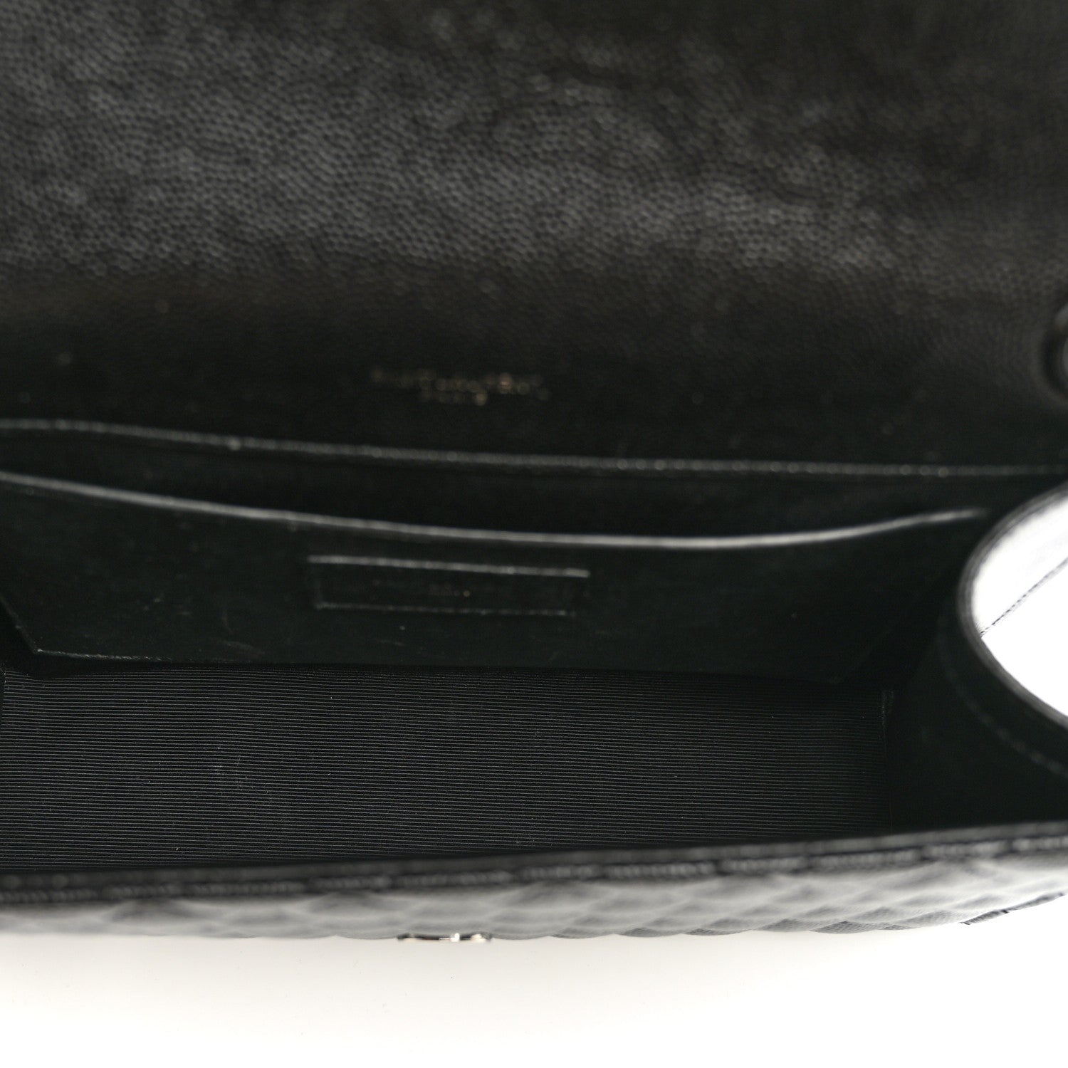 Saint Laurent Grain De Poudre Textured Mixed Matelasse Triquilt Medium Monogram Monochrome Satchel Black 5 of 9