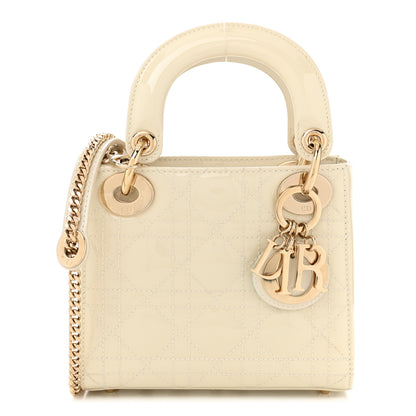 Christian Dior Patent Cannage Mini Lady Dior Ivory 1 of 11