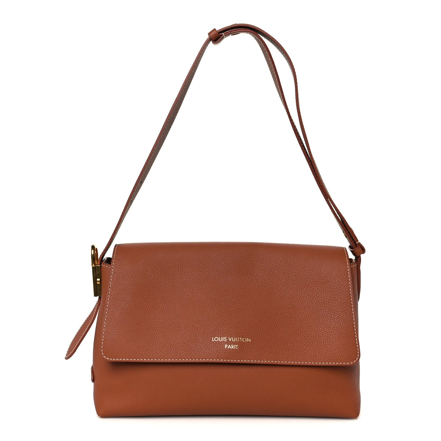 Grained Calfskin Low Key Messenger Cognac