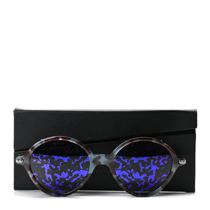 Christian Dior Acetate Leaf Print Umbrage Round Sunglasses Purple Foliage 5 of 5