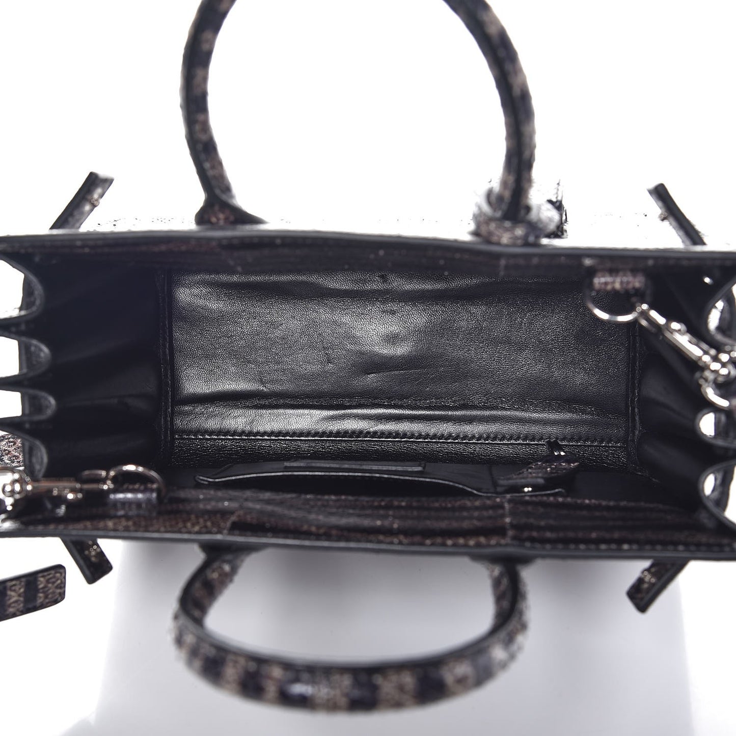 Snakeskin Zebra Print Nano Sac De Jour Black