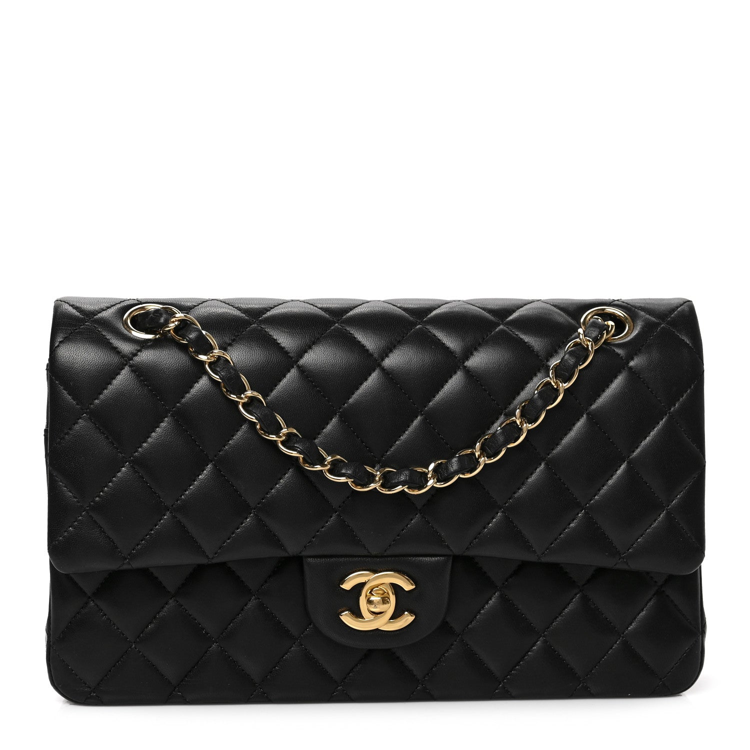 Chanel Lambskin Quilted Medium Double Flap Black 1 of 8