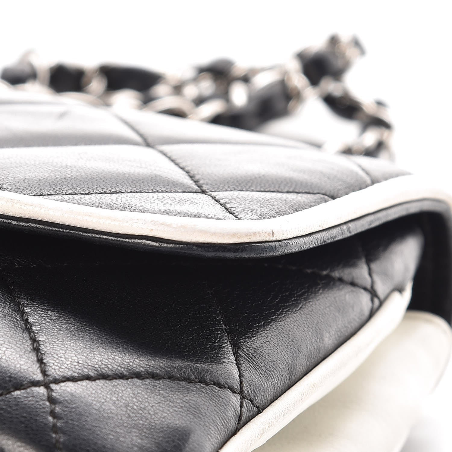 Chanel Lambskin Two Tone Flap Black White 17 of 19