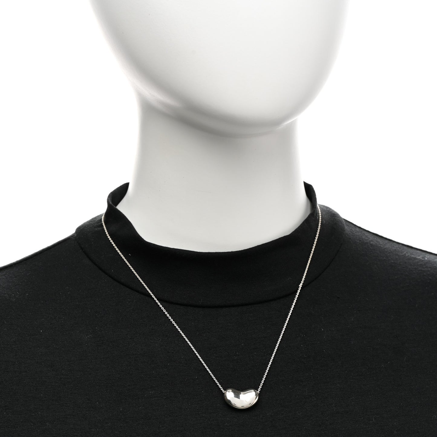 Sterling Silver 18mm Elsa Peretti Bean Pendant Necklace