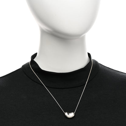 Tiffany Sterling Silver 18mm Elsa Peretti Bean Pendant Necklace 2 of 5