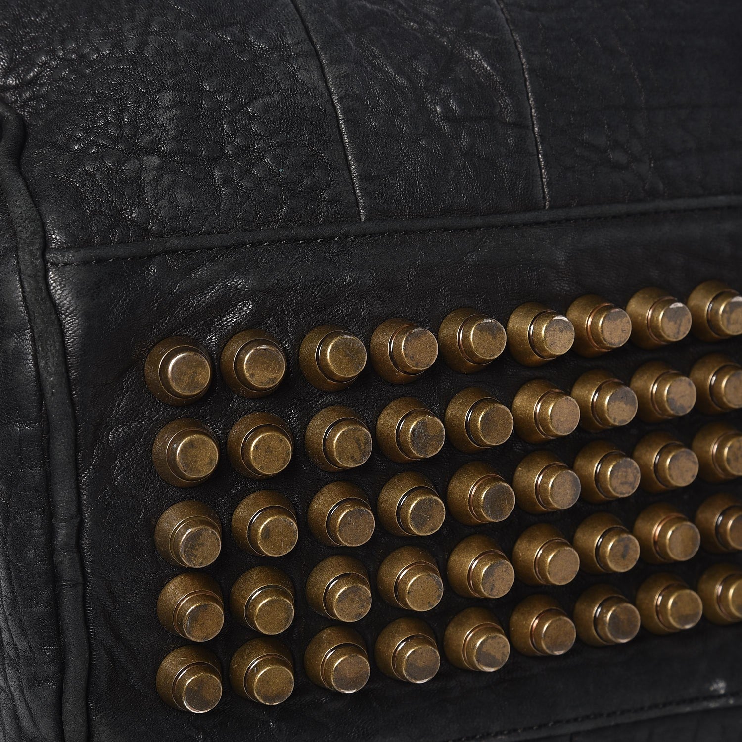 Alexander Wang Pebbled Lambskin Rocco Black Antique Brass Hardware 10 of 15