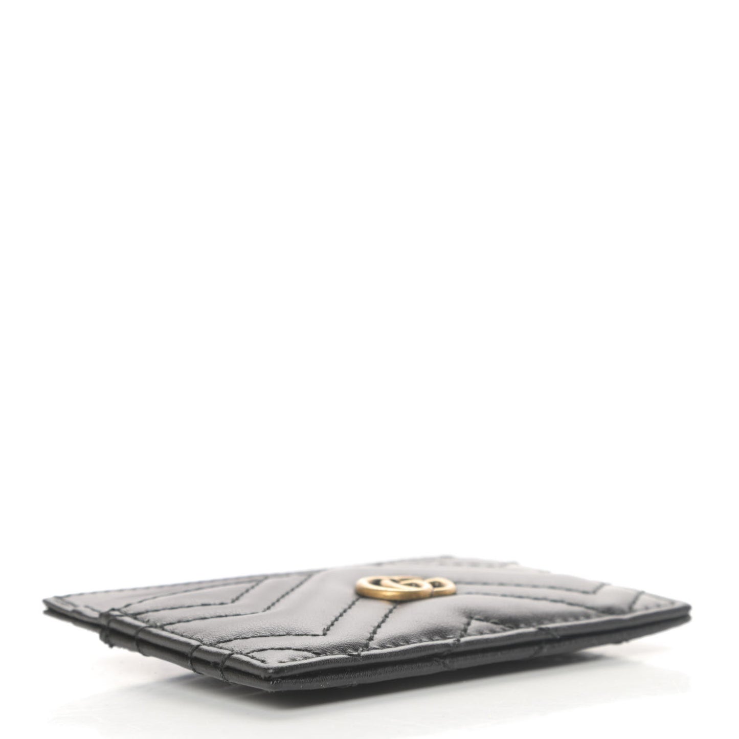 Calfskin Matelasse GG Marmont Card Holder Black