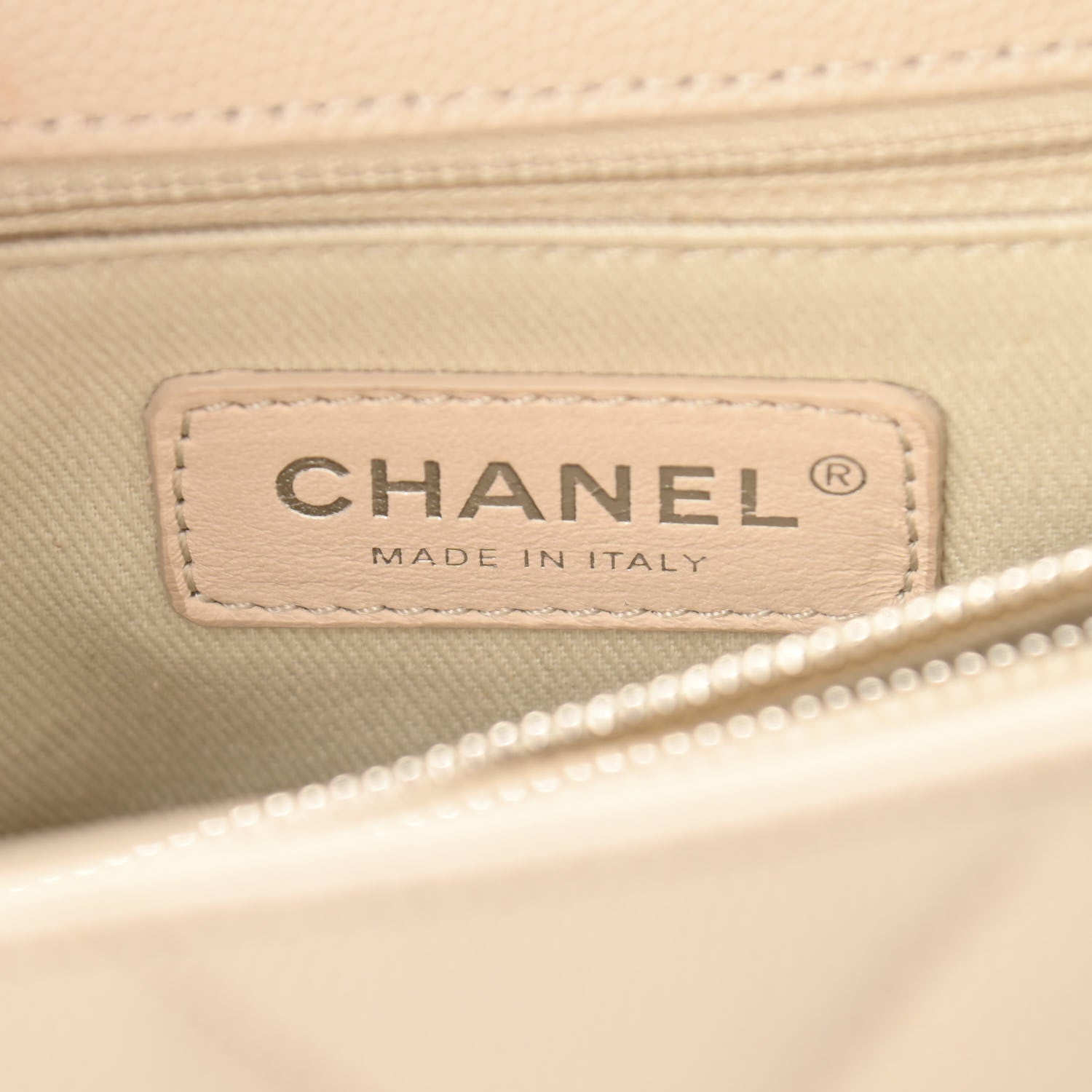 Chanel Caviar Chevron Quilted Small Coco Handle Flap Beige 6 of 13