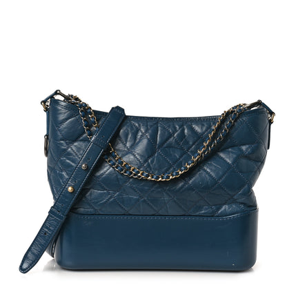 Chanel Aged Calfskin Quilted Medium Gabrielle Hobo Blue 1 of 9