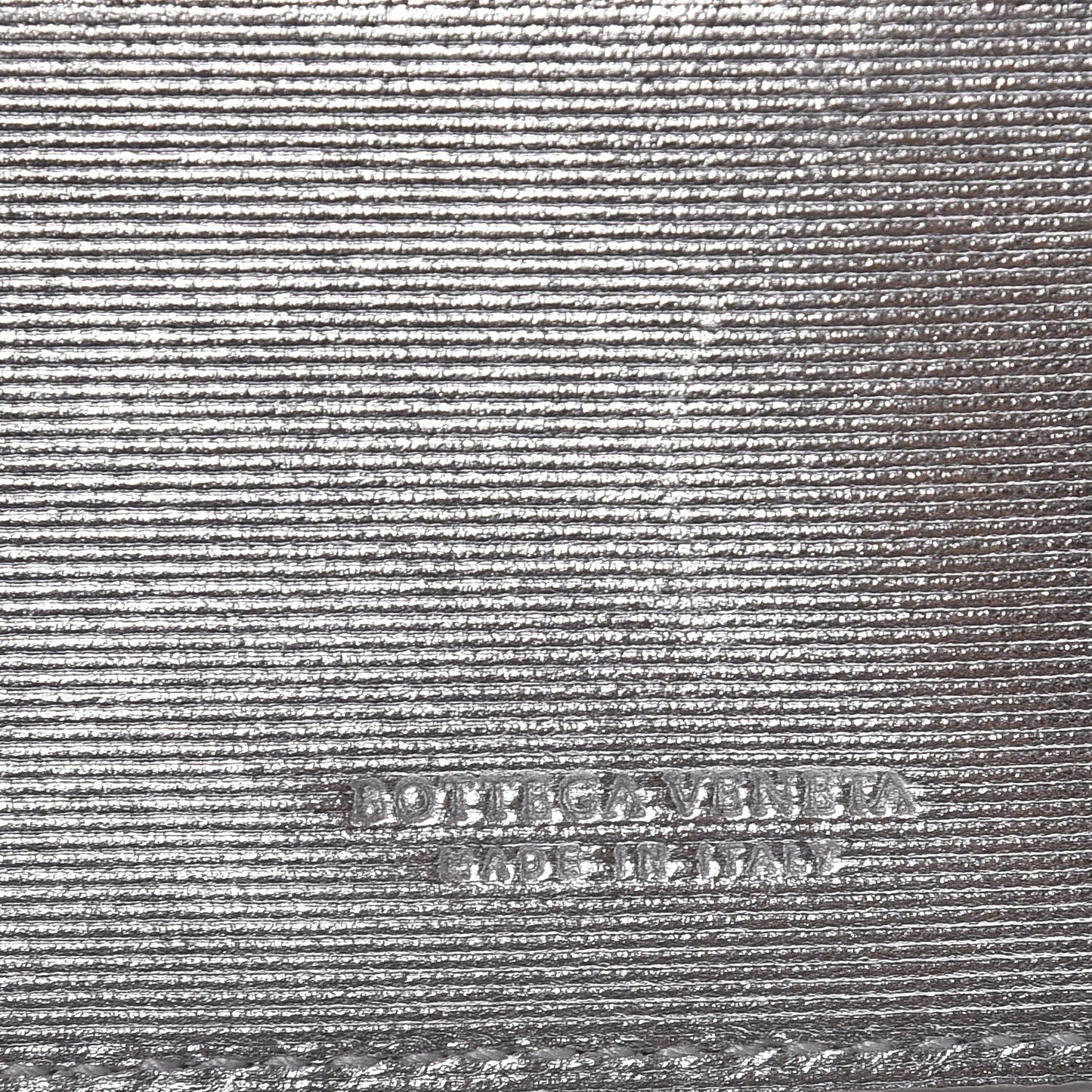 Metallic Grosgrain Intrecciato Continental Wallet Silver
