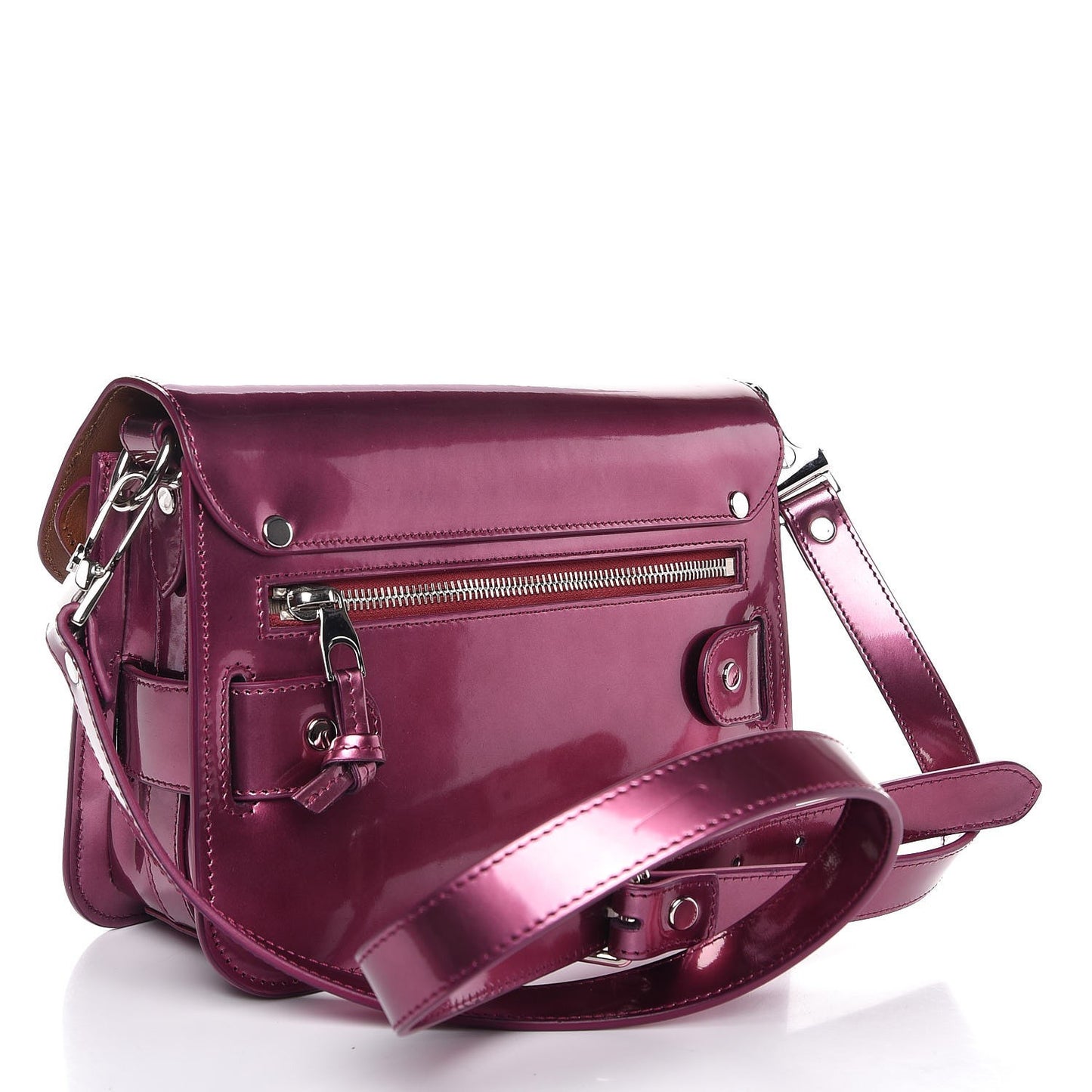 Patent Mini PS11 Classic Shoulder Bag Bordeaux Pink