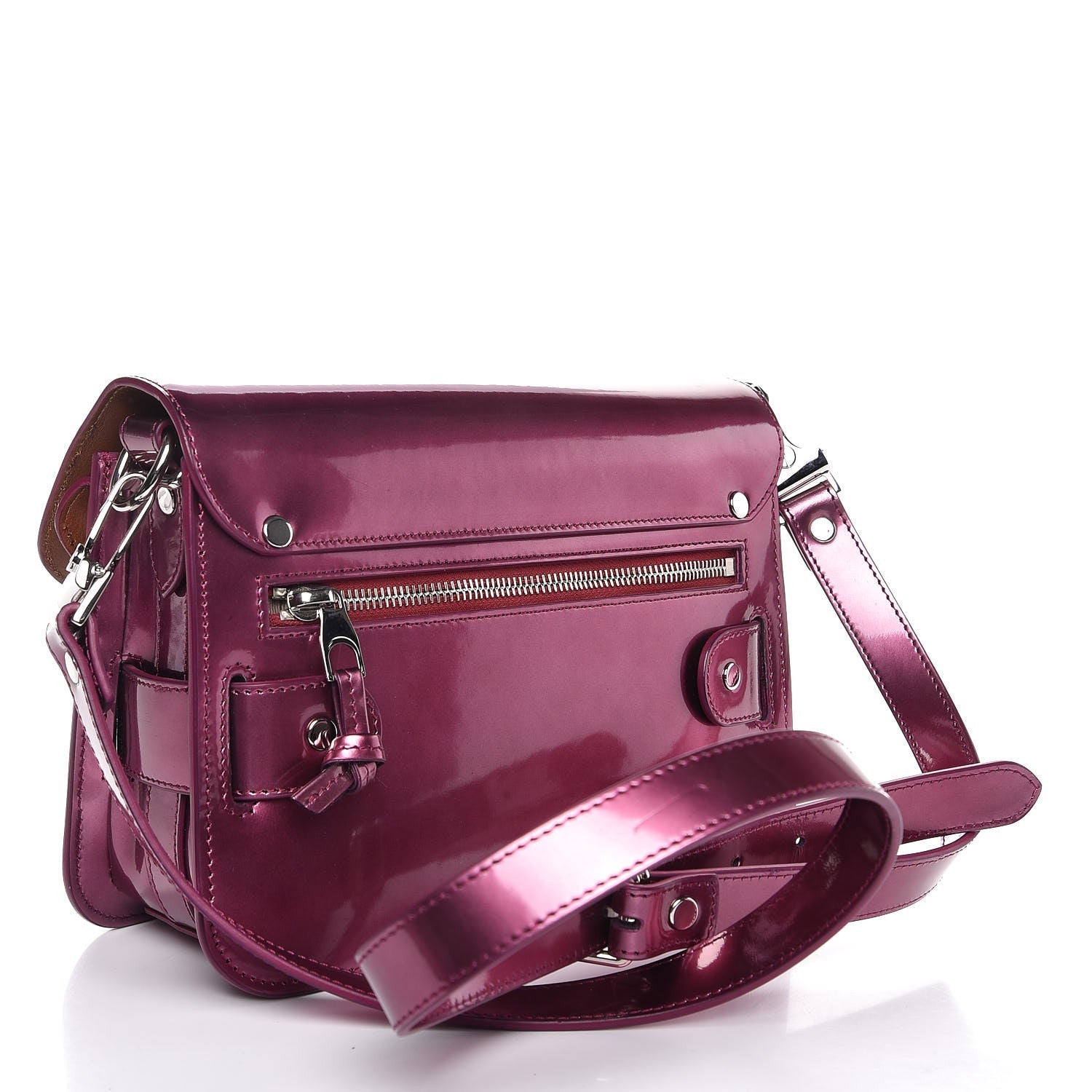 Proenza Schouler Patent Mini PS11 Classic Shoulder Bag Bordeaux Pink 3 of 7