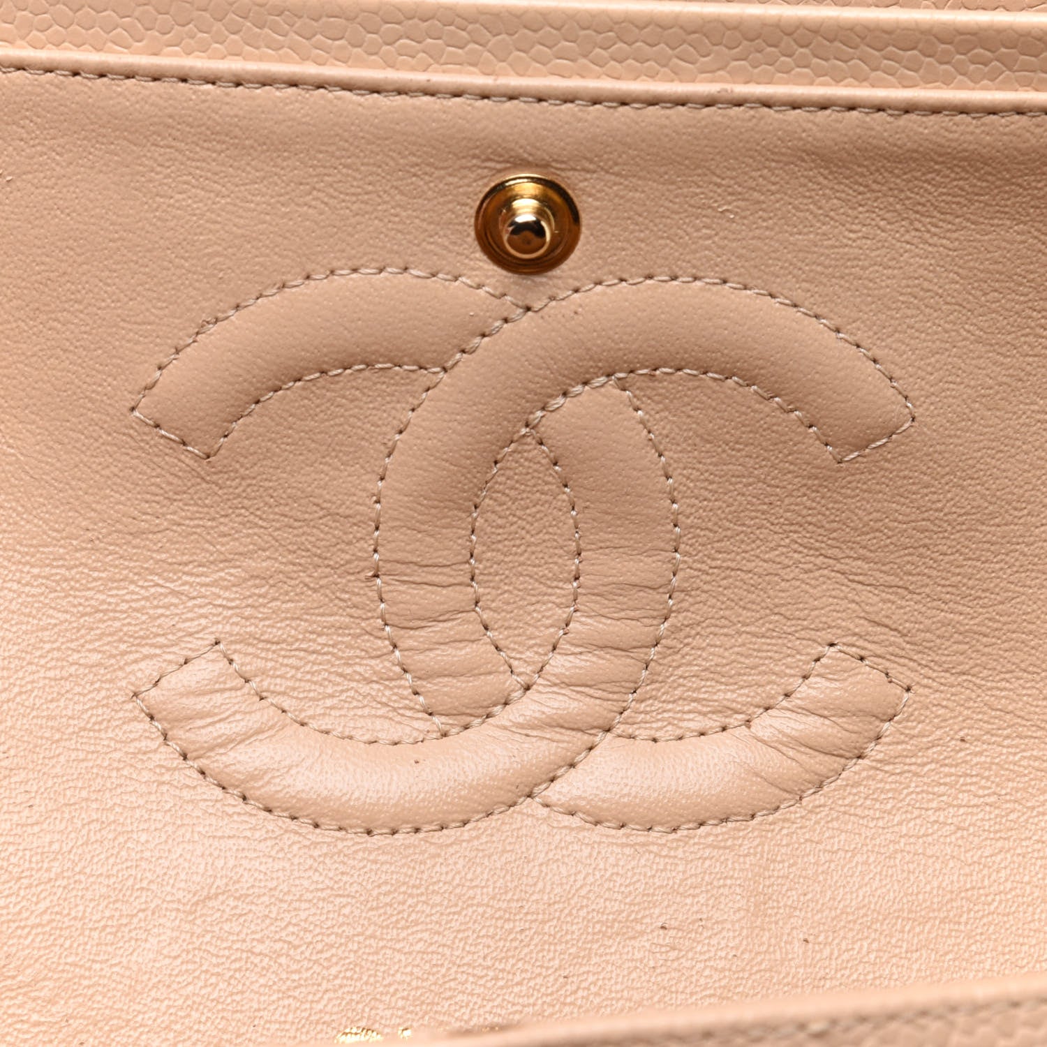 Chanel Caviar Quilted Medium Double Flap Beige 8 of 14