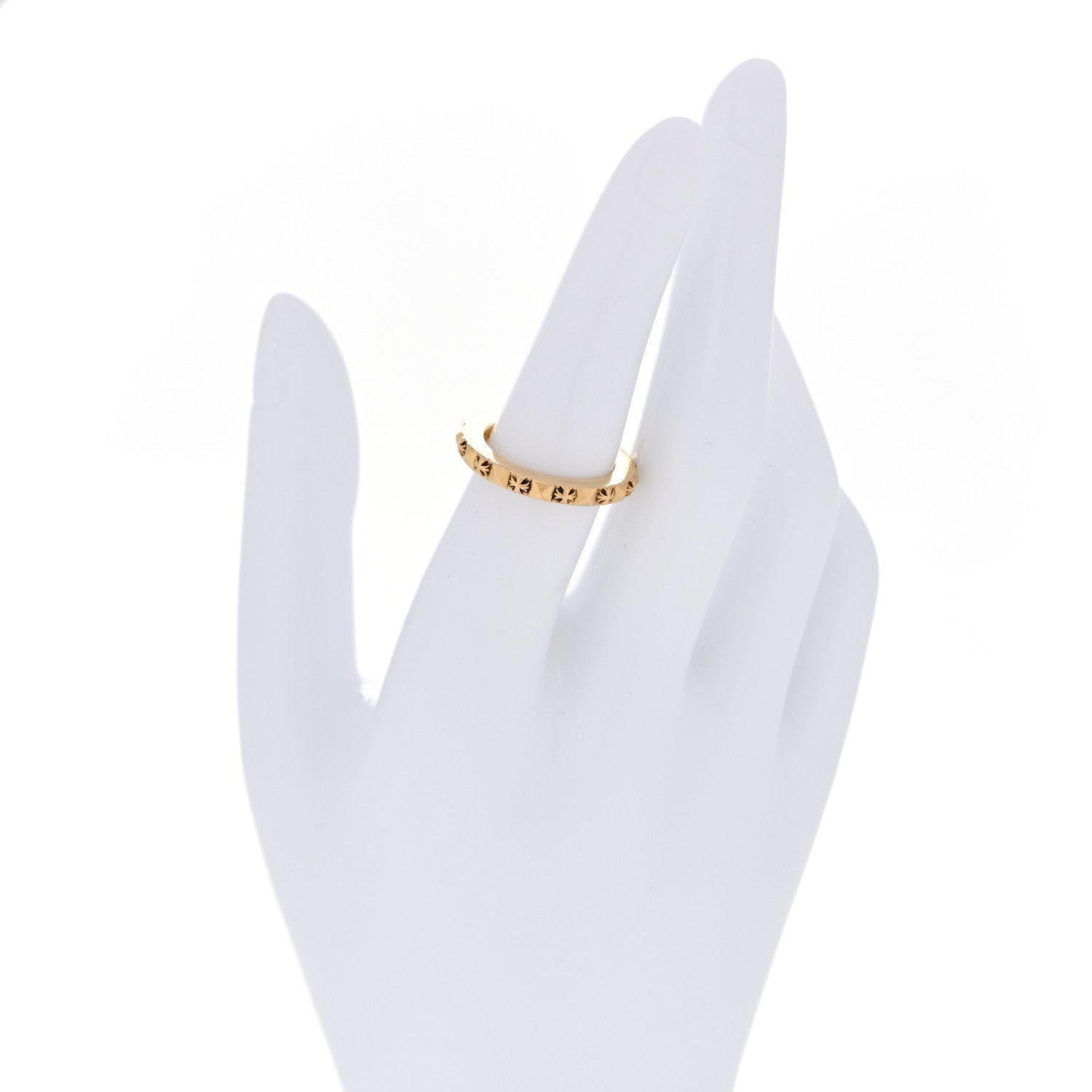 Chrome Hearts 22K Yellow Gold Punk Band Ring 53 6.5 1825688